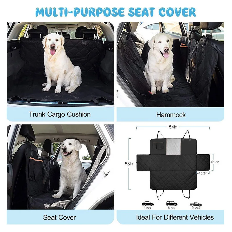 Double Zipper Waterproof Pet Car Seat Extender Ensures Safe Travel