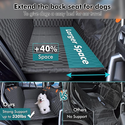 Double Zipper Waterproof Pet Car Seat Extender Ensures Safe Travel