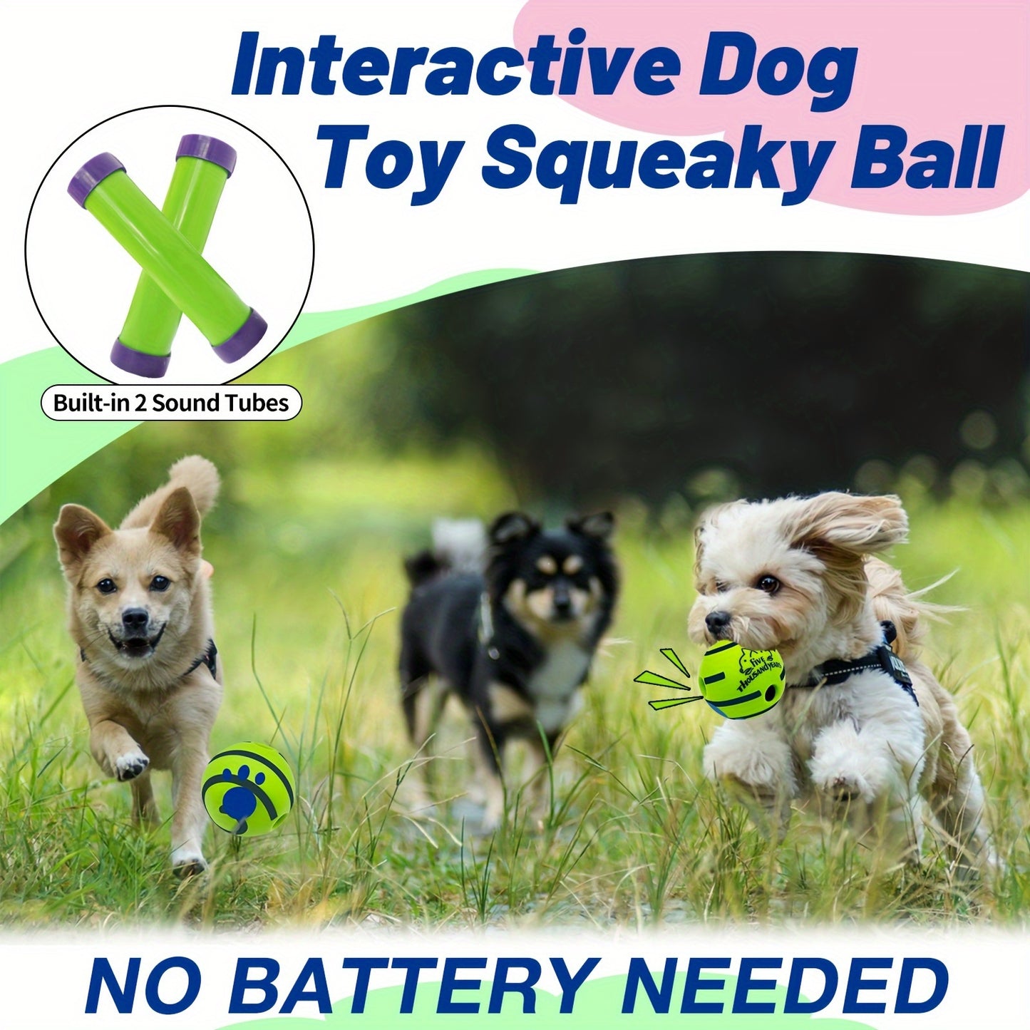 Dog Giggle Ball – Smart Talking Ball for IQ Training & Play, No Batteries Needed