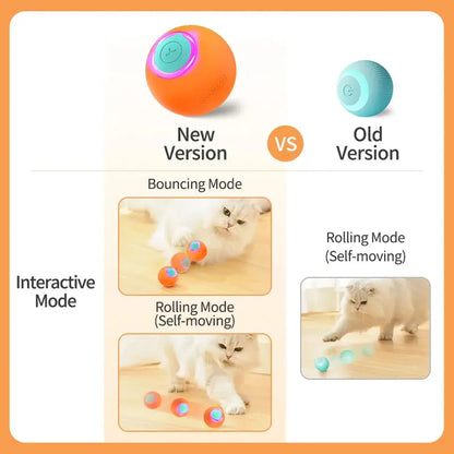 Self Moving Interactive Cat Toy Bouncing Ball for Cat Engagement What The Fur