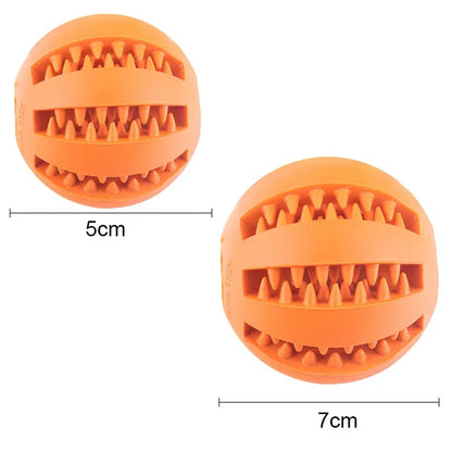 Interactive Dog Chew Ball Toy Durable Rubber Toy for Small Dogs