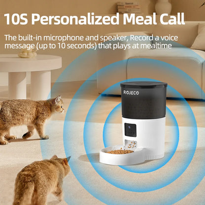 Smart Pet Feeder Remote Camera Voice Recorder Control for Pets