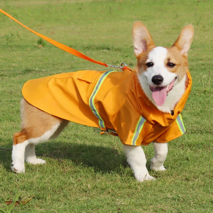 Large Reflective Dog Raincoat Durable & Hooded (FREE BOOTS)