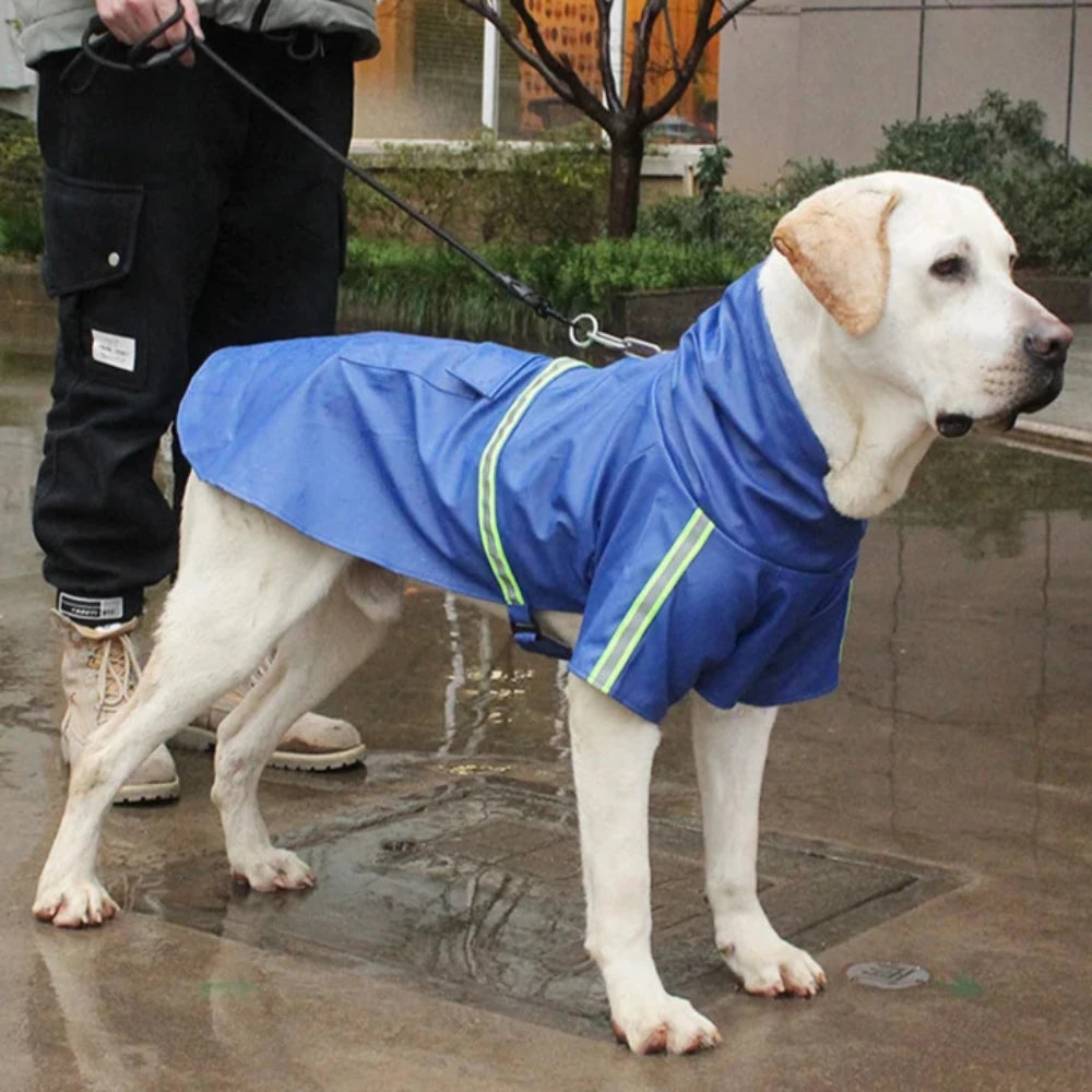 Large Reflective Dog Raincoat Durable & Hooded (FREE BOOTS)