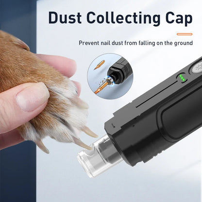 Dog Nail Grinder Rechargeable LED Trimmer Safe for Cats and Dogs