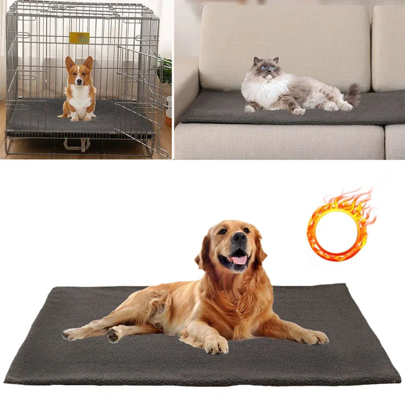 Self Warming Pet Bed Mat Cozy Thermal Sleeping Pad for Pets