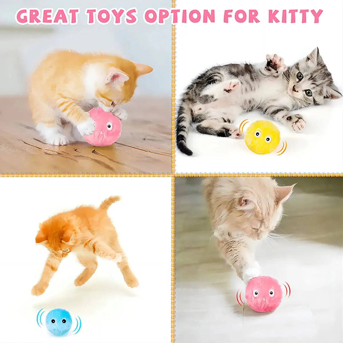 Catnip Training Ball Provides Interactive Squeaky Toy for Curious Cats What The Fur