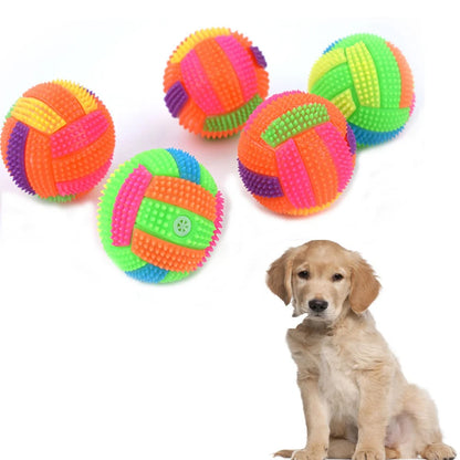 Glow in Dark Squeaky Ball Bounce Activated Fun Toy for Pets