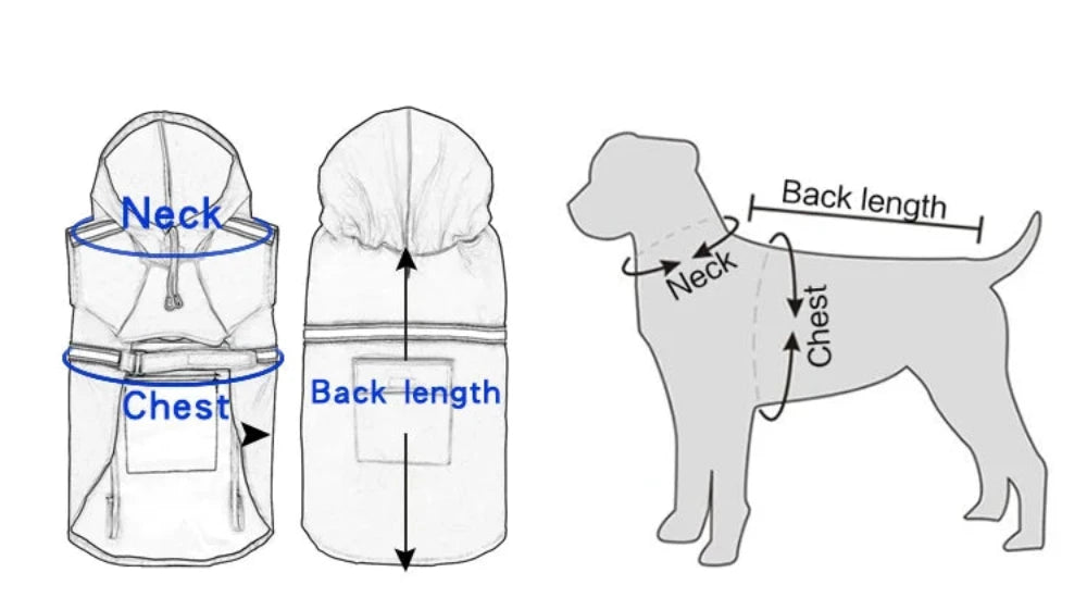 Large Reflective Dog Raincoat Durable & Hooded (FREE BOOTS)