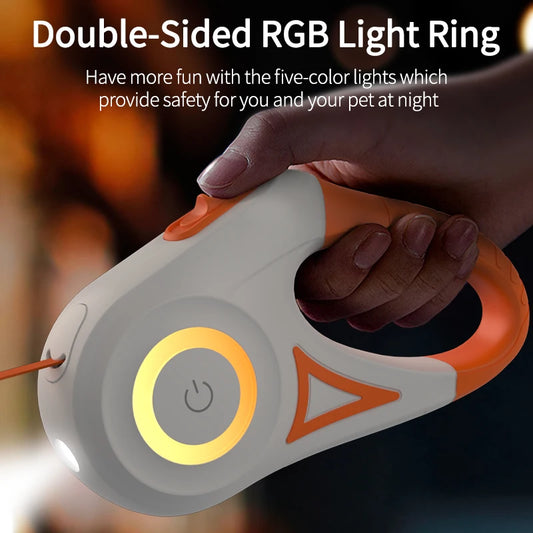 Retractable Dog Leash 5M with LED Safety Light for Walking