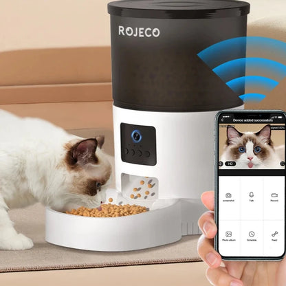 Smart Pet Feeder Remote Camera Voice Recorder Control for Pets