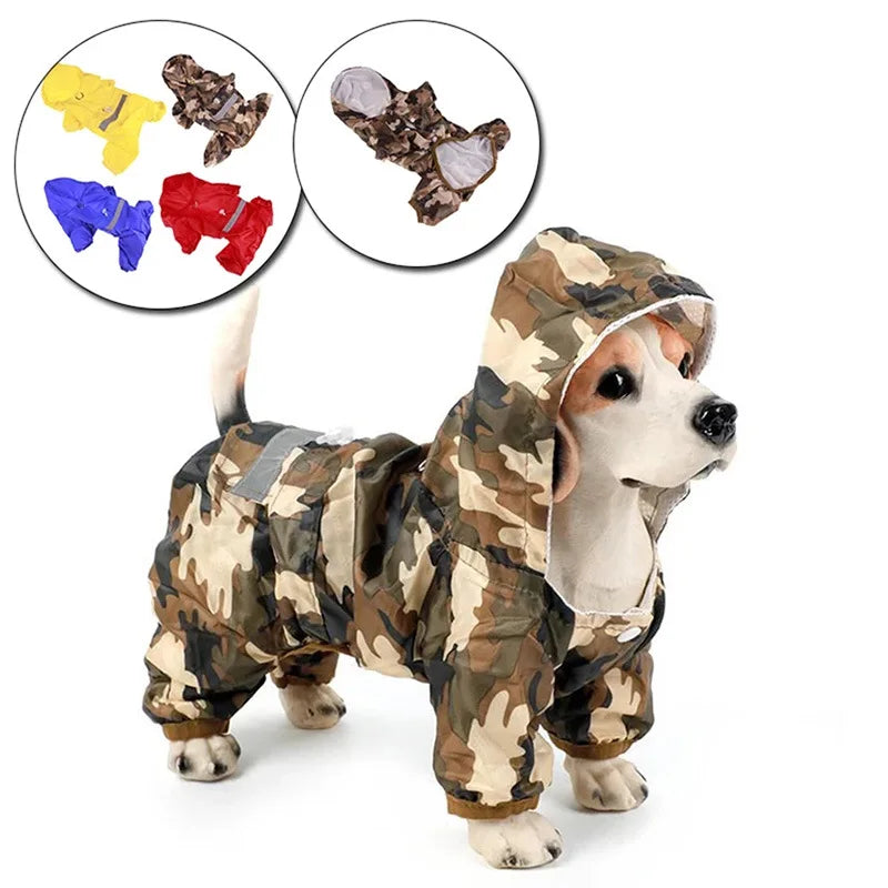 Hooded Dog Jacket Raincoat Waterproof with FREE BOOTS