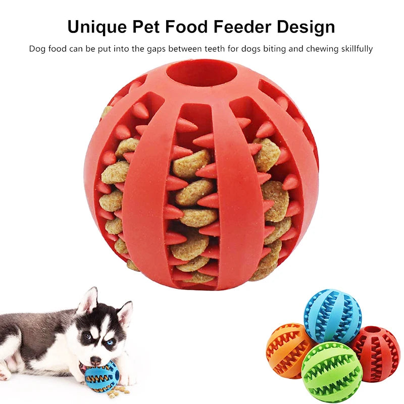 Interactive Dog Chew Ball Toy Durable Rubber Toy for Small Dogs