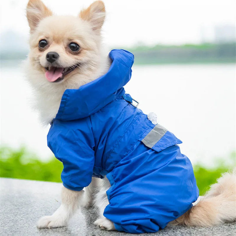 Hooded Dog Jacket Raincoat Waterproof with FREE BOOTS