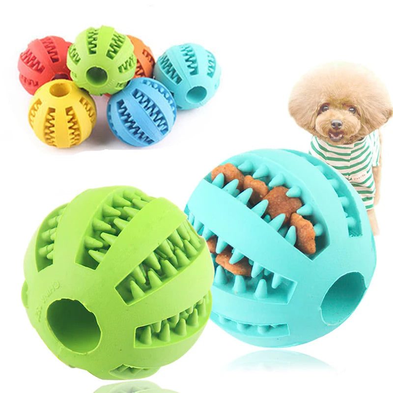 Interactive Dog Chew Ball Toy Durable Rubber Toy for Small Dogs