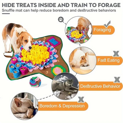 Pet Training Mat Offers Sniffing Stress Relief and Slow Feeding Blanket