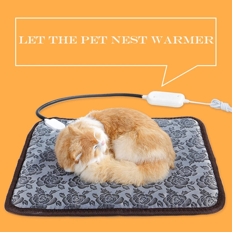 Electric Pet Blanket Provides Heated Nest for Cats and Small Dogs