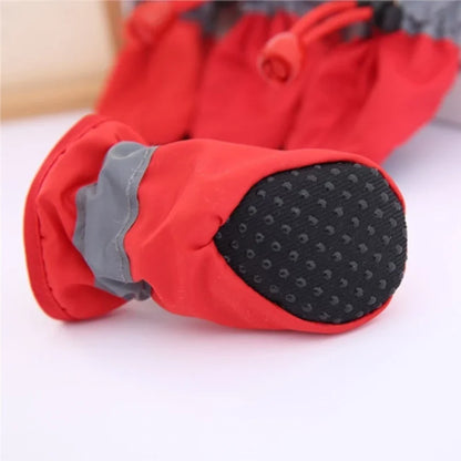 Waterproof Pet Boots Anti Slip Protection for Small Dogs Cats (FREE with raincoat)