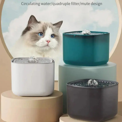 Automatic Cat Water Fountain USB Powered Dispenser for Pets 3L What The Fur