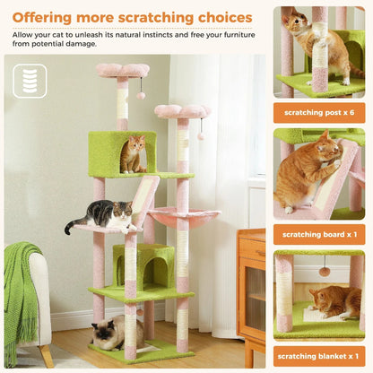 Large Cat Tree Condo - Multi-Level Plush Tower Scratching Posts