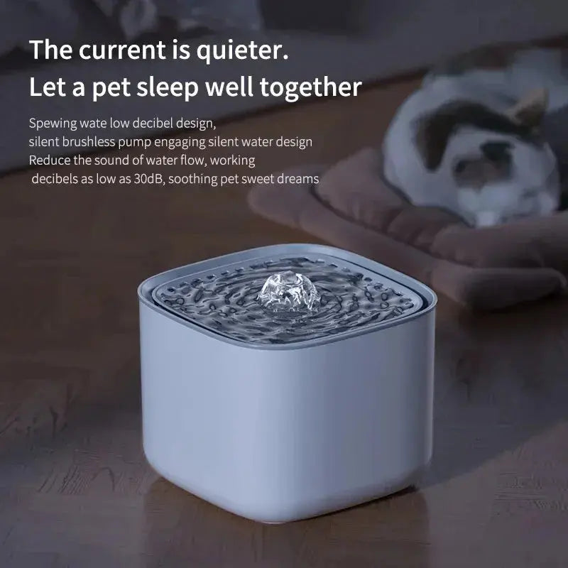 Automatic Cat Water Fountain USB Powered Dispenser for Pets 3L What The Fur